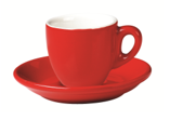 Set of 6 Red Belly Espresso Cup and Saucer >incasa