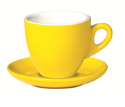 Set of 6 Yellow Belly Cappuccino Cup and Saucer >incasa