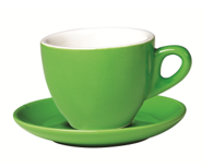 Set of 6 Green Belly Cappuccino Cup and Saucer