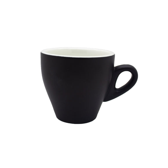 Set of 6 Matt Black Tulip Cappuccino Cup >incafe