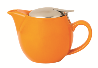 Orange Tea Pot with Stainless Steel Mesh Infuser and Stainless Steel Lid >incasa