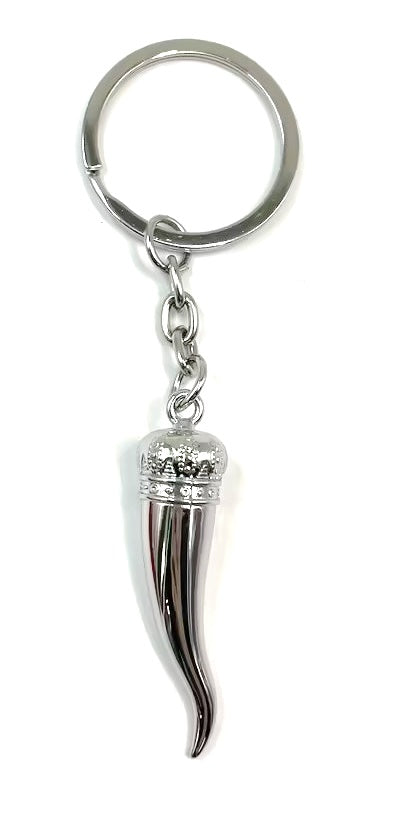 55.2mm Zinc Alloy Silver Corni / Chilli Key Ring