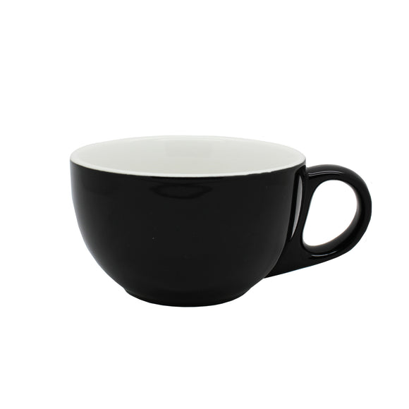 Set of 6 Black Bowl Cappuccino Jumbo Cup >incafe