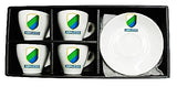 Set of 4 Espresso Abruzzo Cups and Saucers >incafe