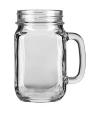 Set of 12 Mason Glass Plain With Handle