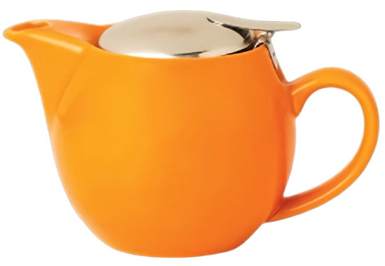 Orange Tea Pot with Stainless Steel Mesh Infuser and Stainless Steel Lid >incasa