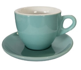 Pastel Blue Belly Cappuccino Cup and Saucer >incasa
