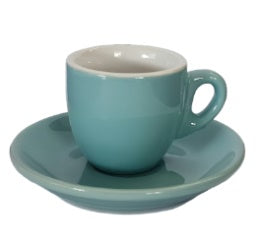 Pastel Blue Belly Espresso Cup and Saucer >incasa