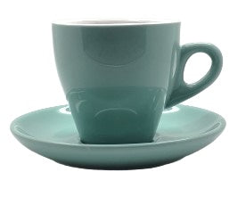 Pastel Blue Tulip Cappuccino Cup and Saucer >incasa