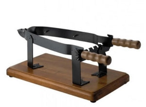 Caper Prosciutto Caving Vice / Holder with Wooden Base