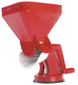 Rigamonti Red Plastic Master Tomato Squeezer with Drip Tray and Suction Base