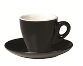 Set of 6 Black Espresso Cup and Saucer >incasa