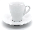 Set of 6 White Tulip Cappuccino Cup and Saucer >incafe