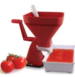 Rigamonti Red Plastic Master Tomato Squeezer with Drip Tray and Suction Base