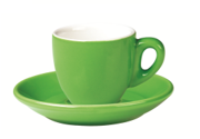 Set of 6 Green Belly Espresso Cup and Saucer