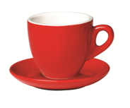 Set of 6 Red Belly Cappuccino Cup and Saucer >incasa