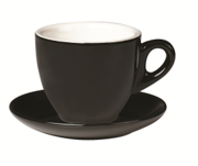 Set of 6 Black Belly Cappuccino Cup and Saucer >incasa