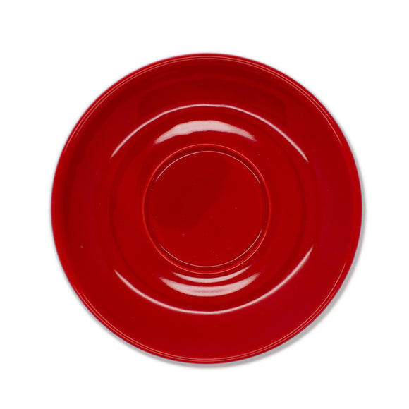 Set of 6 Red Bowl Cappuccino Saucer >incafe