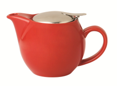 Red Tea Pot with Stainless Steel Mesh Infuser and Stainless Steel Lid>incasa