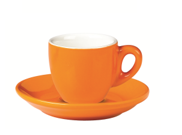Set of 6 Orange Belly Espresso Cup and Saucer >incasa
