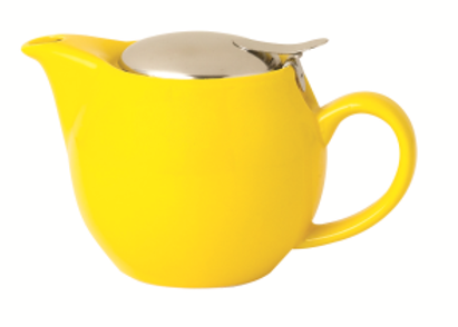 Yellow Tea Pot with Stainless Steel Mesh Infuser and Stainless Steel Lid >incasa